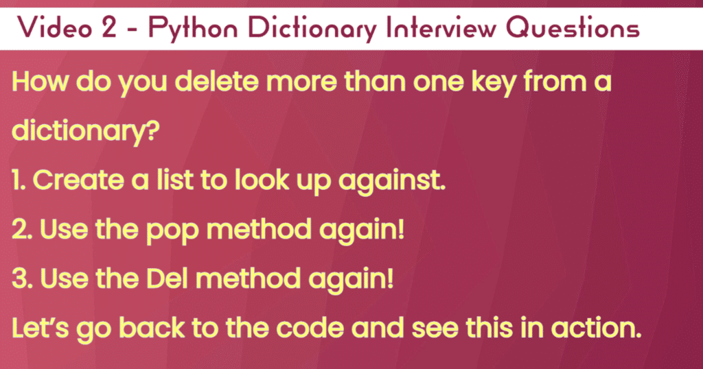 How To Delete a Set of Keys From a Python Dictionary