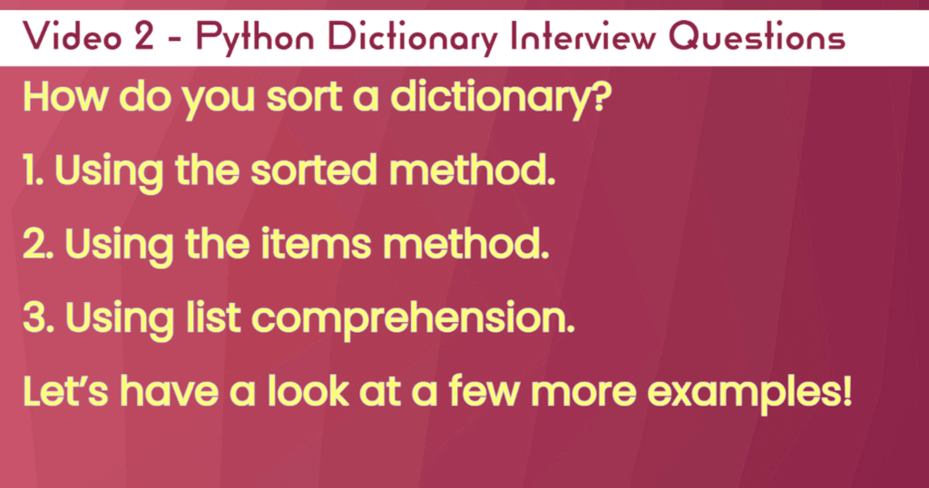 How to sort a Python Dictionary