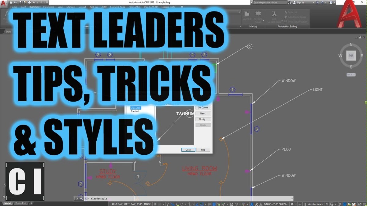 AutoCAD Text Arrows/Leaders Tips, Tricks & Styles! Multi Leader Tutorial