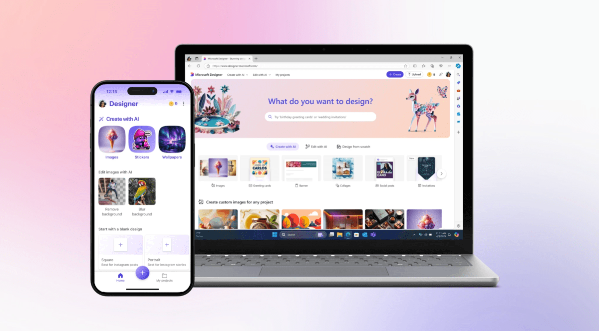 Microsoft’s AI-powered Canva-like Designer app lands on iOS and Android