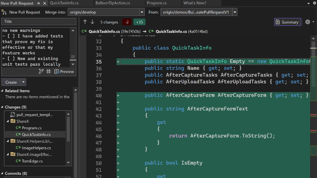 New git tooling features – Visual Studio Blog